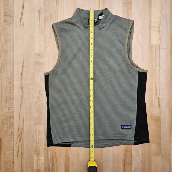 VINTAGE PATAGONIA Regulator Polartec Olive Green Fleece Vest Waffle Mens Size S - Picture 7 of 11